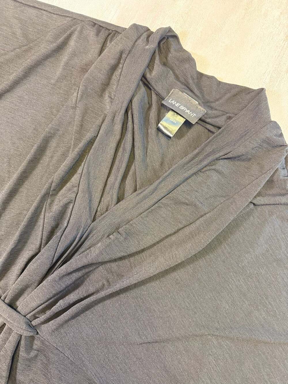 Lane Bryant Black Knot Front V-Neck Top Size 22/24